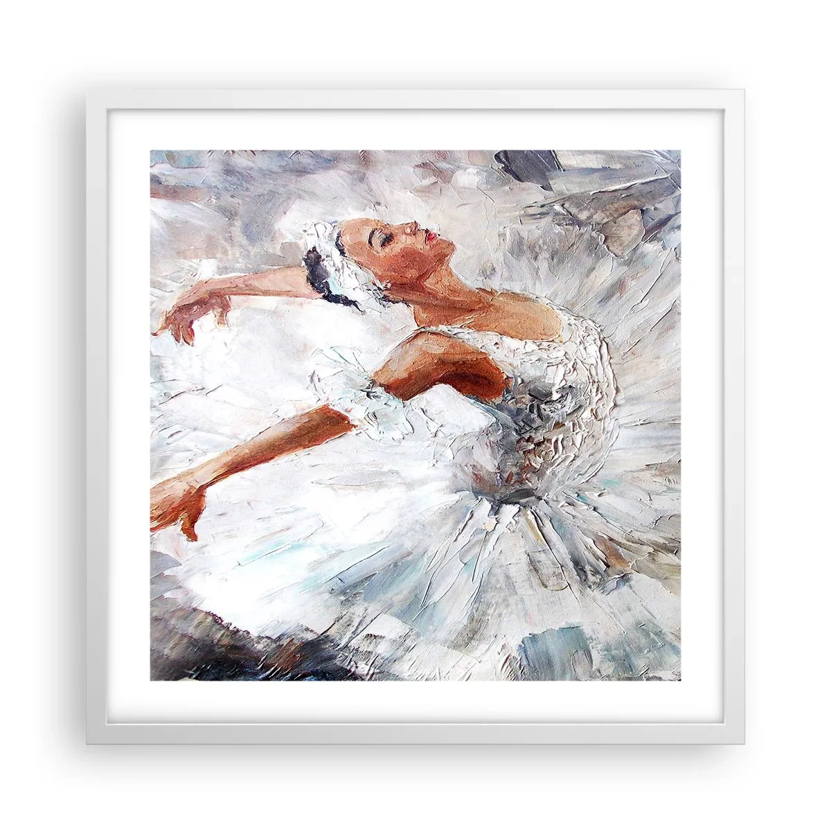 Pôster em moldura branca - Delicado e leve como tule - 50x50 cm