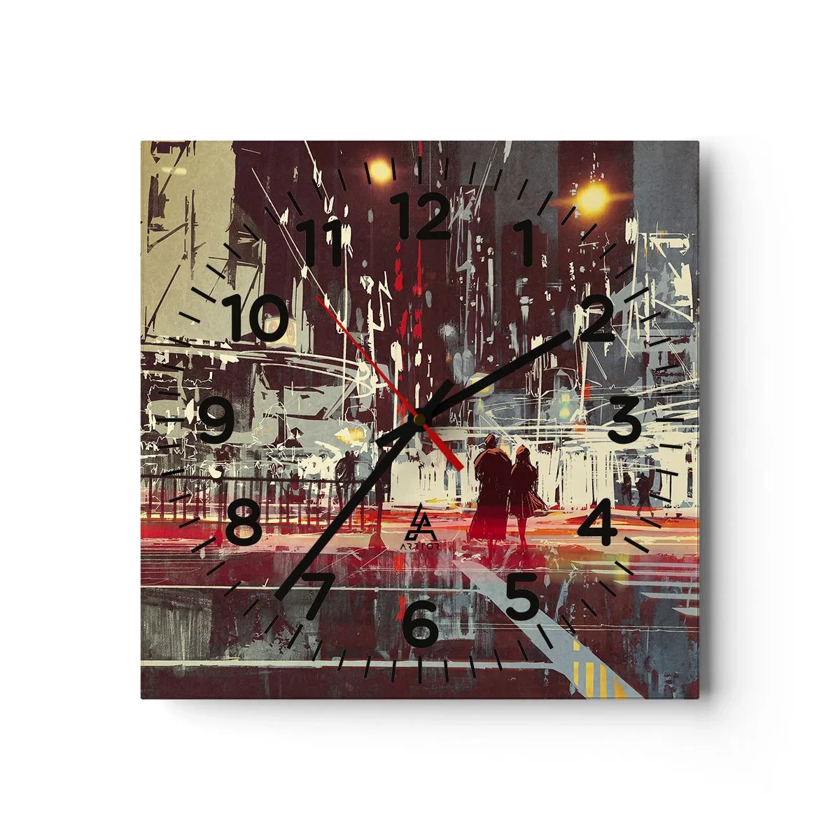 Relógio de parede - Relógio em vidro - Travessia metropolitana - 40x40 cm
