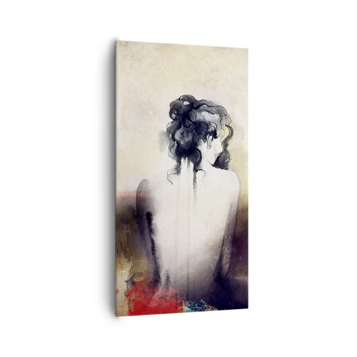 Quadro em tela - Linhas suaves, formas ovais - 65x120 cm