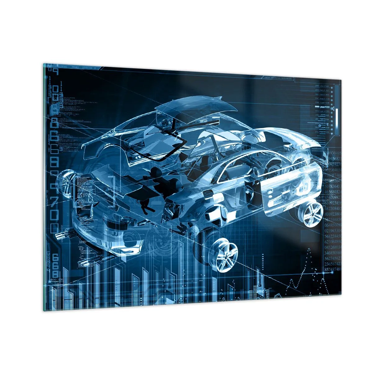 Quadro em vidro - Anatomia da engenharia - 100x70 cm