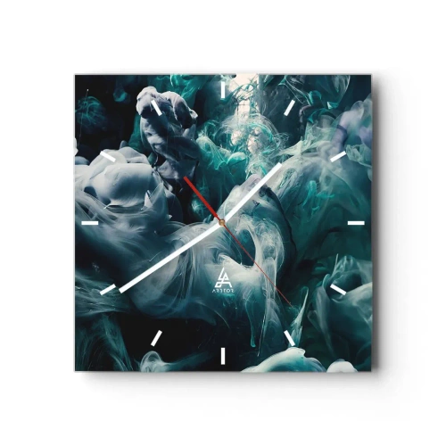 Relógio de parede - Relógio em vidro - Movimento de cores - 40x40 cm