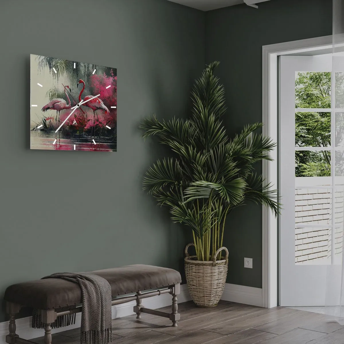 Relógio de parede - Relógio em vidro - Uma lição de graça natural - 30x30 cm