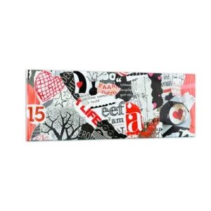 Quadro em vidro - Colagem hipster - 140x50 cm