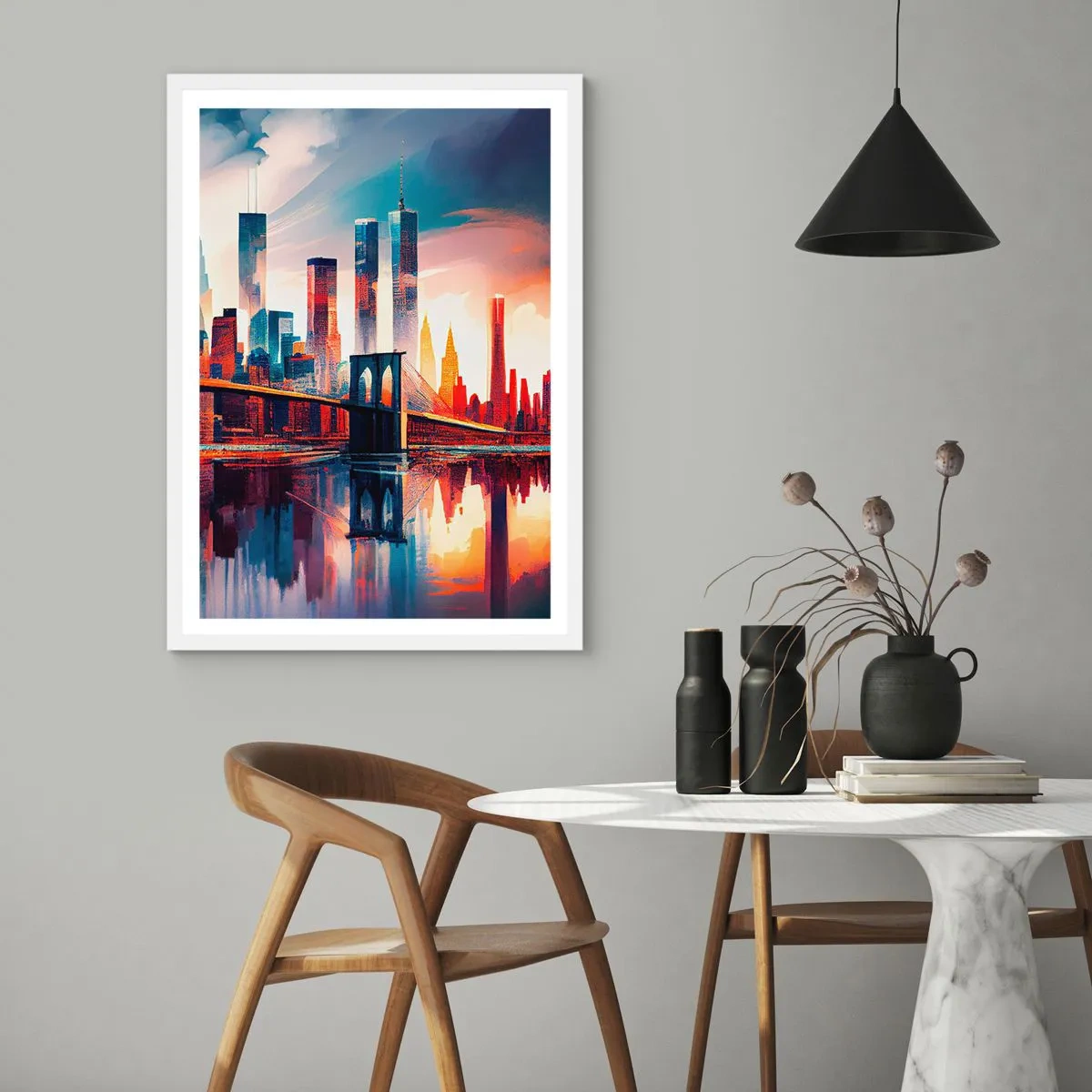 Pôster em moldura branca - Nova York dos sonhos - 70x100 cm