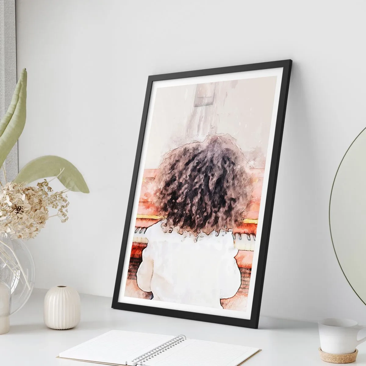 Pôster com moldura preta - Num mundo novo - 40x50 cm