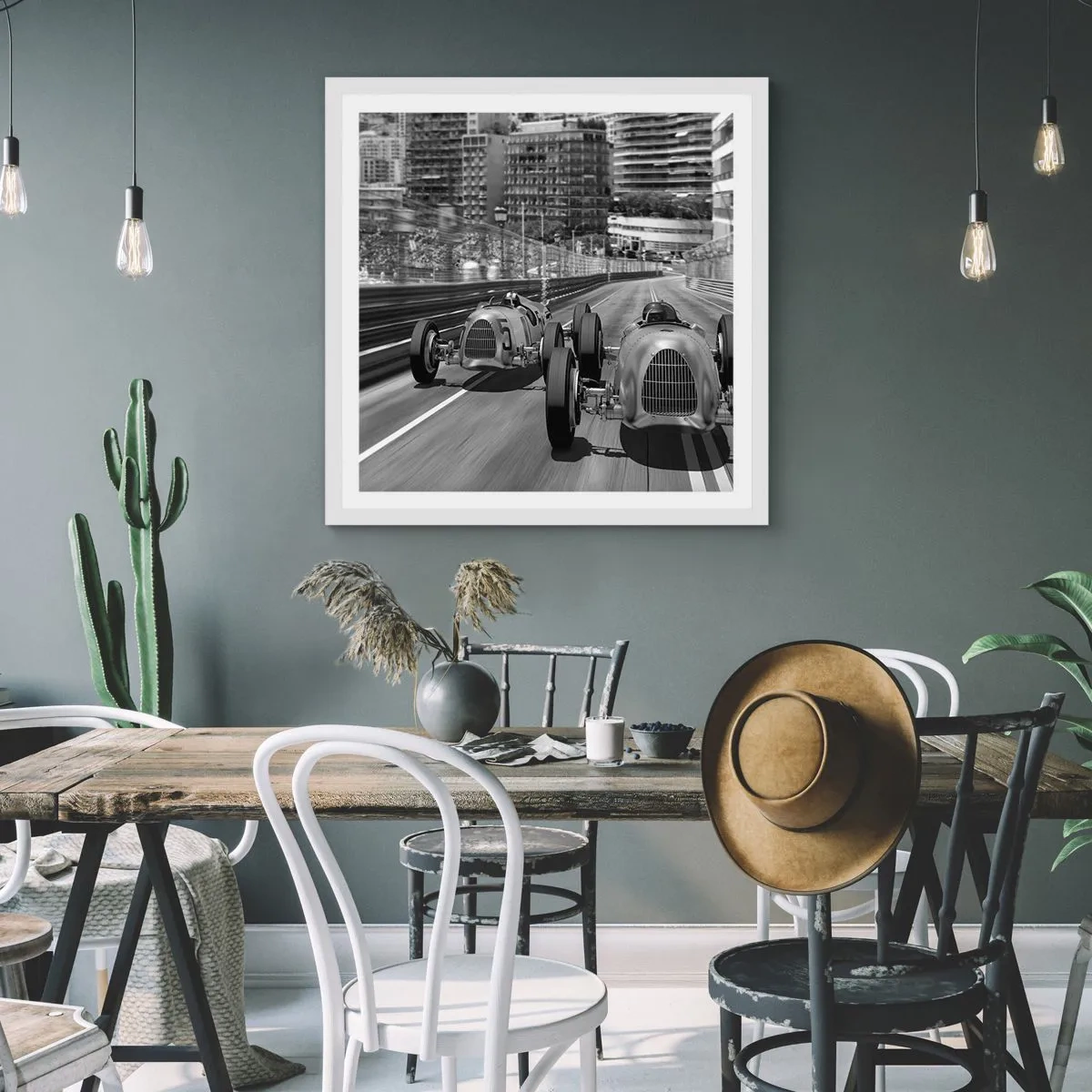 Pôster em moldura branca - Era uma vez em Monte Carlo - 60x60 cm