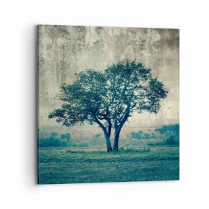 Quadro em tela - Uma macieira num prado azul? - 70x70 cm