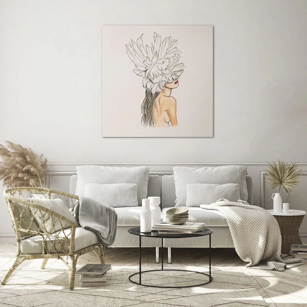 Quadro em vidro - Beleza coroada - 70x70 cm