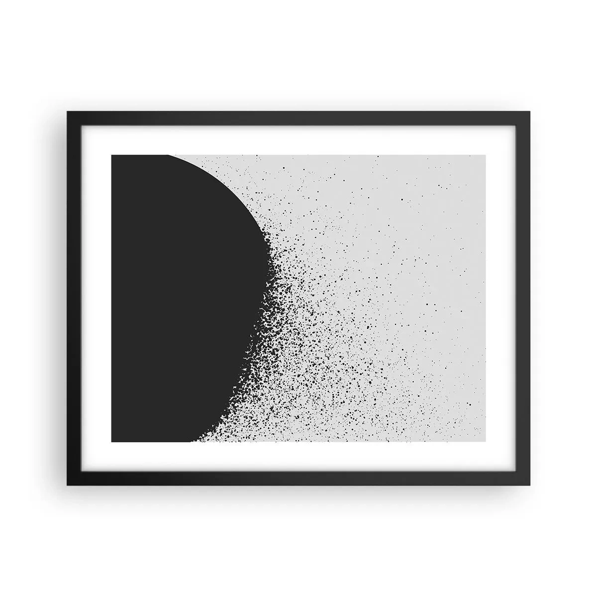 Pôster com moldura preta - Movimento das moléculas - 50x40 cm