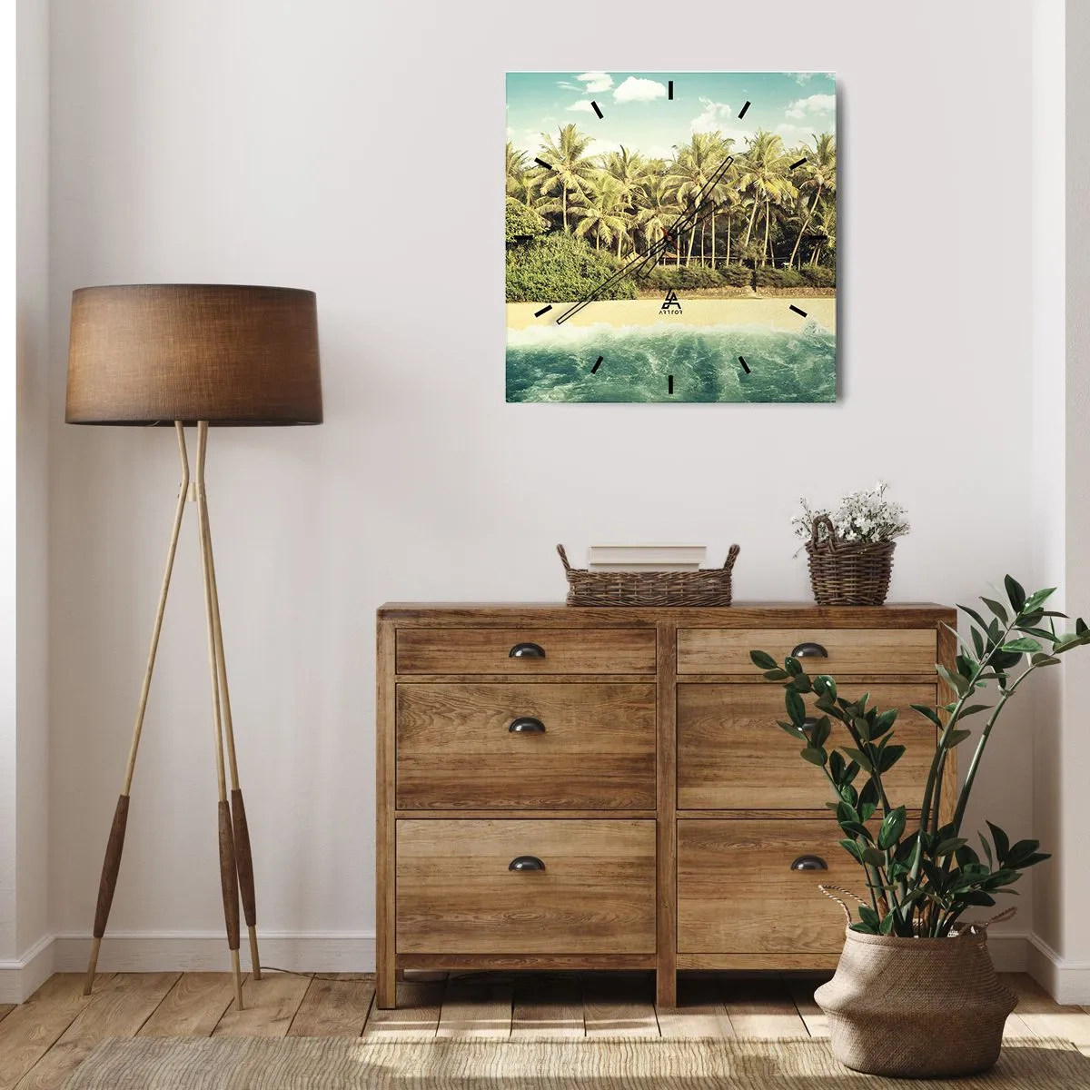 Relógio de parede - Relógio em vidro - Ou talvez aqui? - 40x40 cm