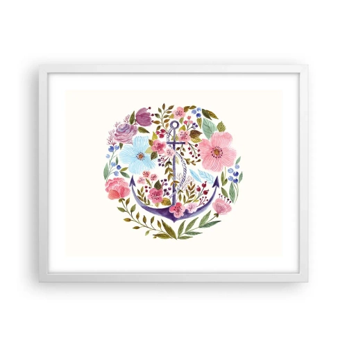 Pôster em moldura branca - O bom sonho de um marinheiro - 50x40 cm