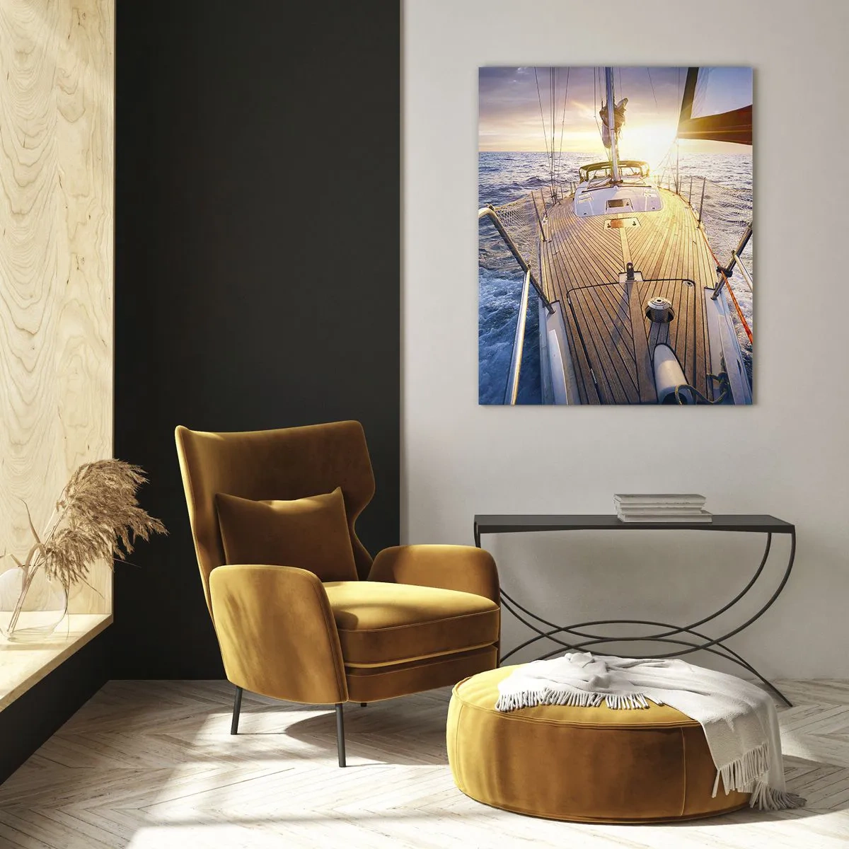 Quadro em vidro - Correr sobre as ondas - 50x70 cm