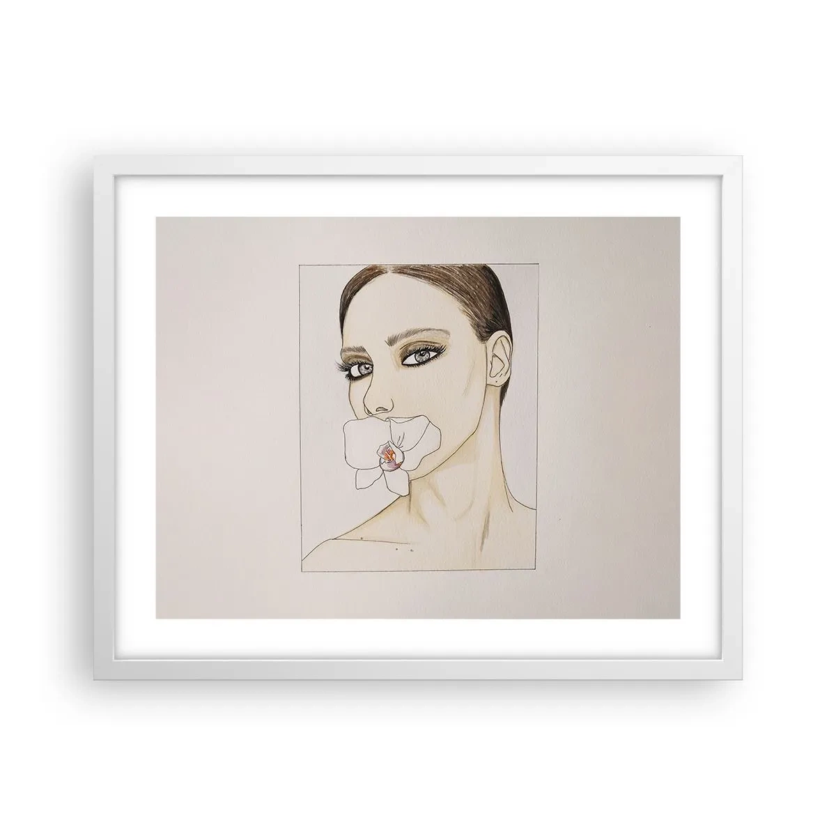Pôster em moldura branca - Símbolo de elegância e beleza - 50x40 cm