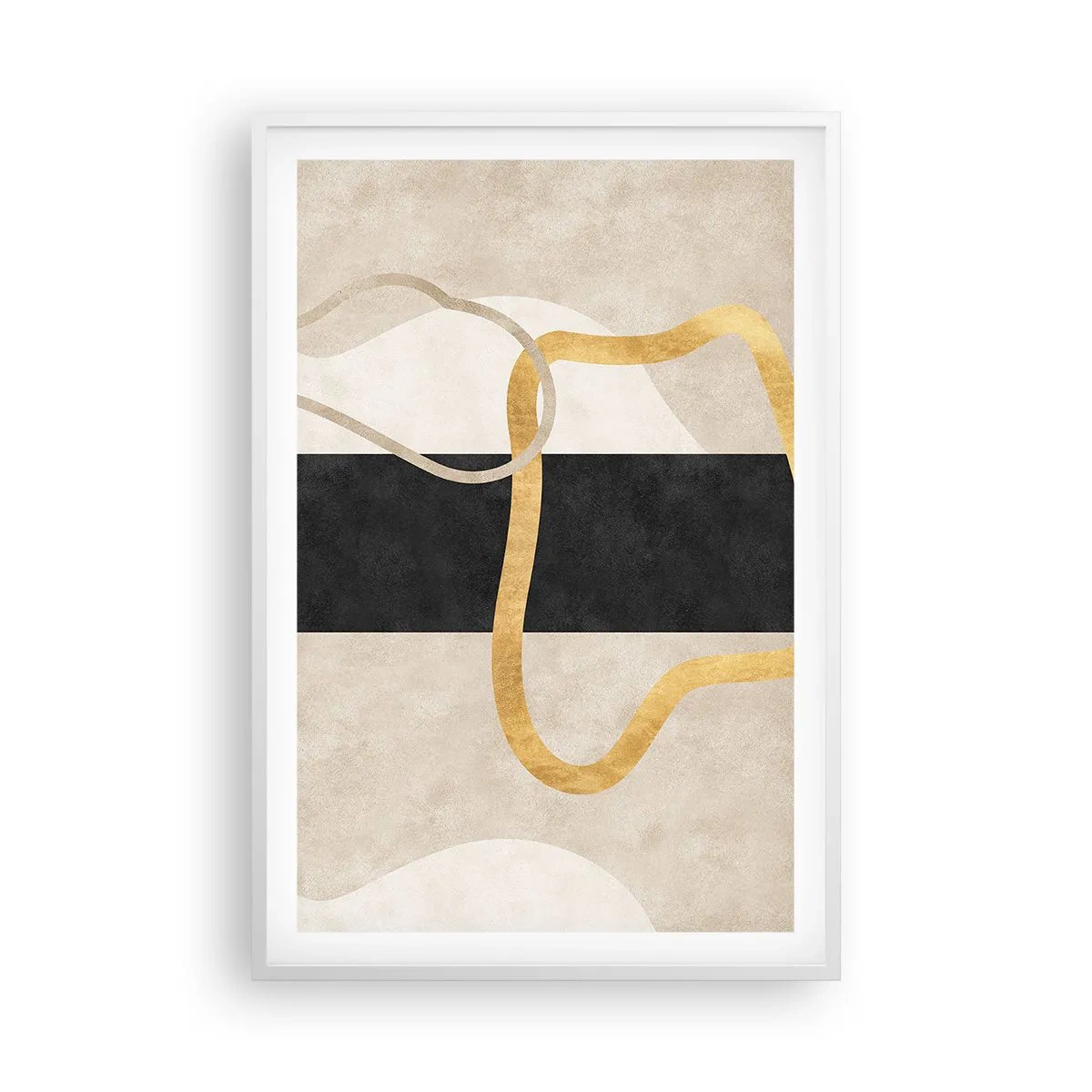 Pôster em moldura branca - Formas em loop - 61x91 cm