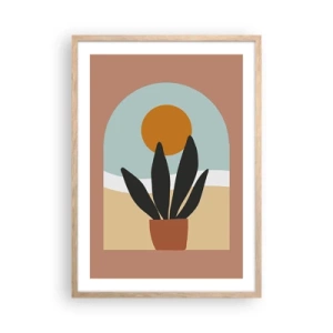 Pôster com moldura de carvalho claro - Pequenas alegrias - 50x70 cm