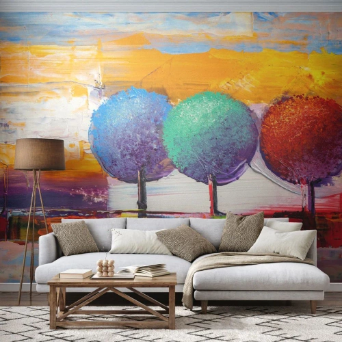 Papel de Parede Autocolante Deluxe Sticker - Pódio da natureza - Paisagem, Árvores, Pedaço - 350x256 cm