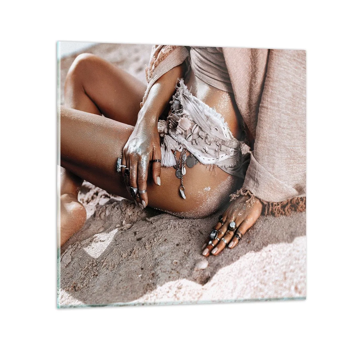 Quadro em vidro - Expulsa pelas ondas? - 40x40 cm