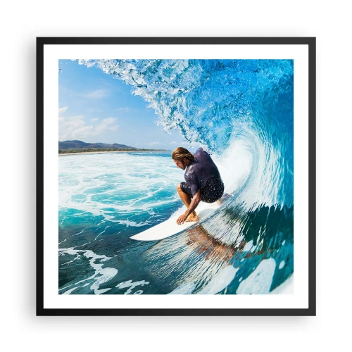Pôster com moldura preta - Dançando com as ondas - 60x60 cm