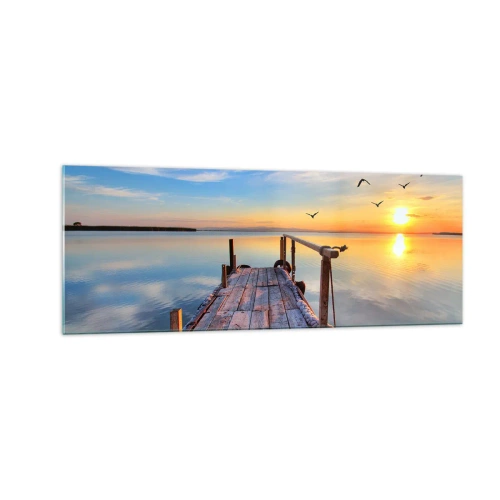 Quadro em vidro - Caminhando em direção ao sol - 140x50 cm