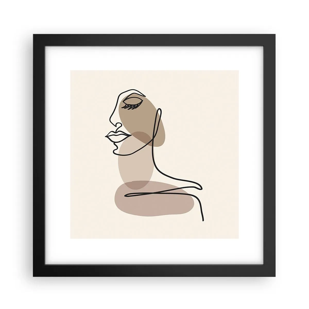 Pôster com moldura preta - Uma certa linha de beleza - 30x30 cm