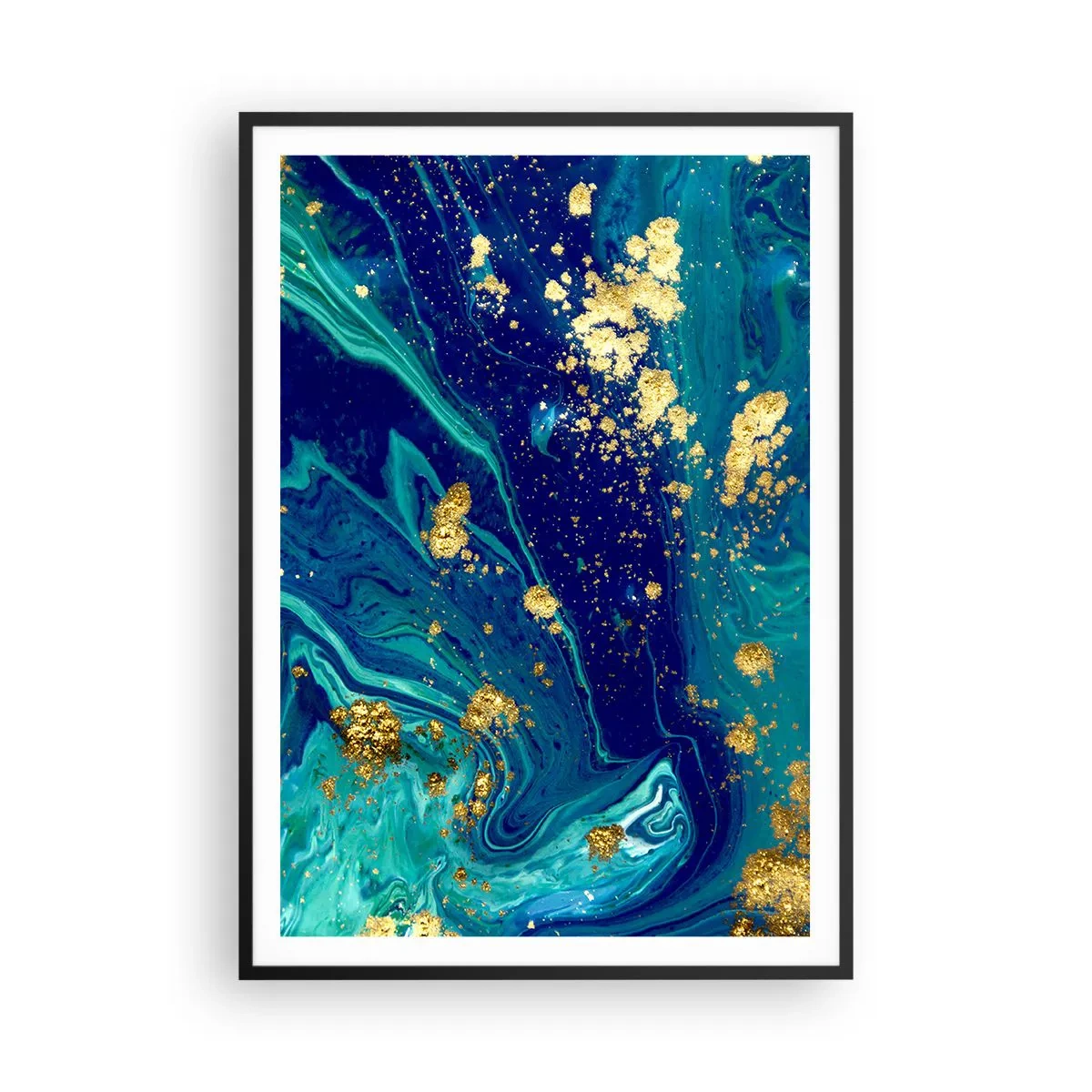 Pôster com moldura preta - Flocos de sol  - 70x100 cm