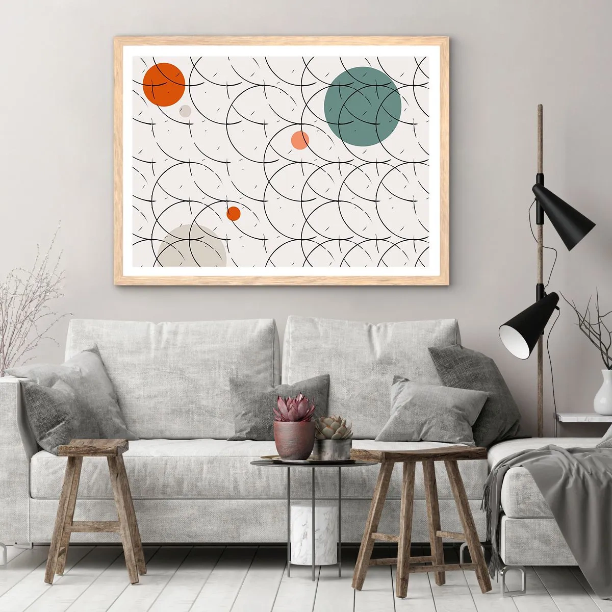 Pôster com moldura de carvalho claro - No espírito da pop art - 100x70 cm