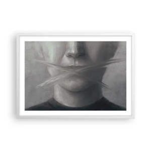 Pôster em moldura branca - Nem uma palavra - 70x50 cm