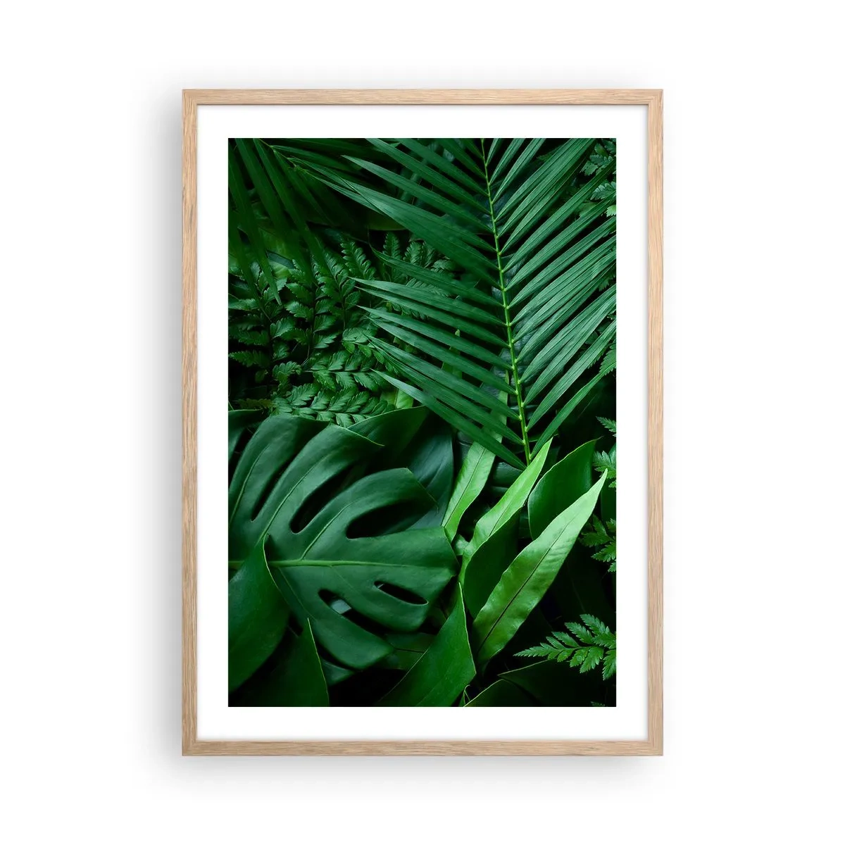Pôster com moldura de carvalho claro - Envolto em verde - 50x70 cm
