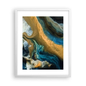Pôster em moldura branca - Azul – amarelo – influências mútuas - 40x50 cm
