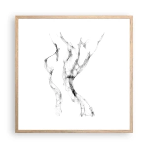 Pôster com moldura de carvalho claro - Bonita e forte - 60x60 cm