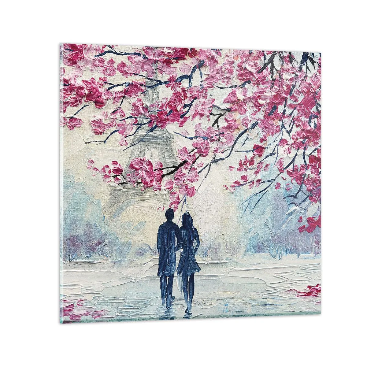 Quadro em vidro - Passeio romântico - 30x30 cm