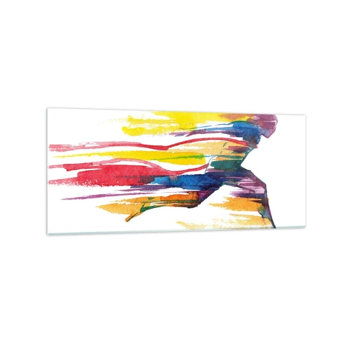 Quadro em vidro - Correndo pelo arco-íris - 120x50 cm