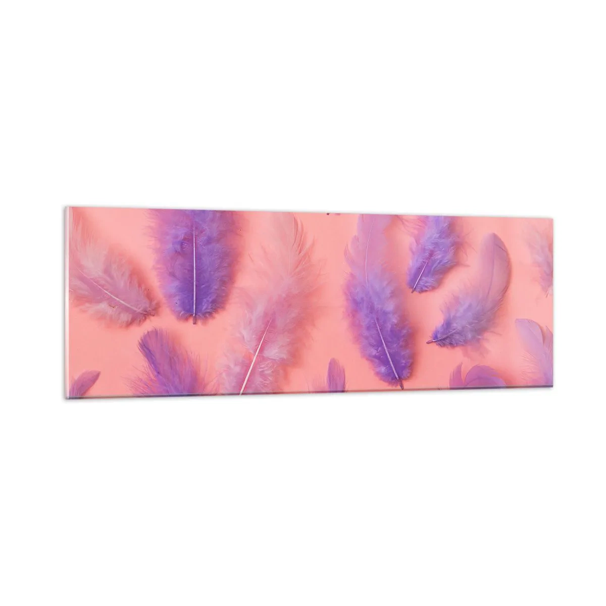Quadro em vidro - Ave lilás do desejo - 90x30 cm