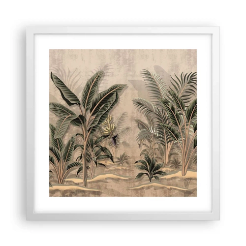 Pôster em moldura branca - Gravura em estilo colonial - 40x40 cm