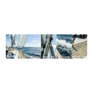 Amostra de papel de parede autocolante Deluxe Sticker - Ahoy, aventura - Iate, Mar, Navegação - 100x30 cm