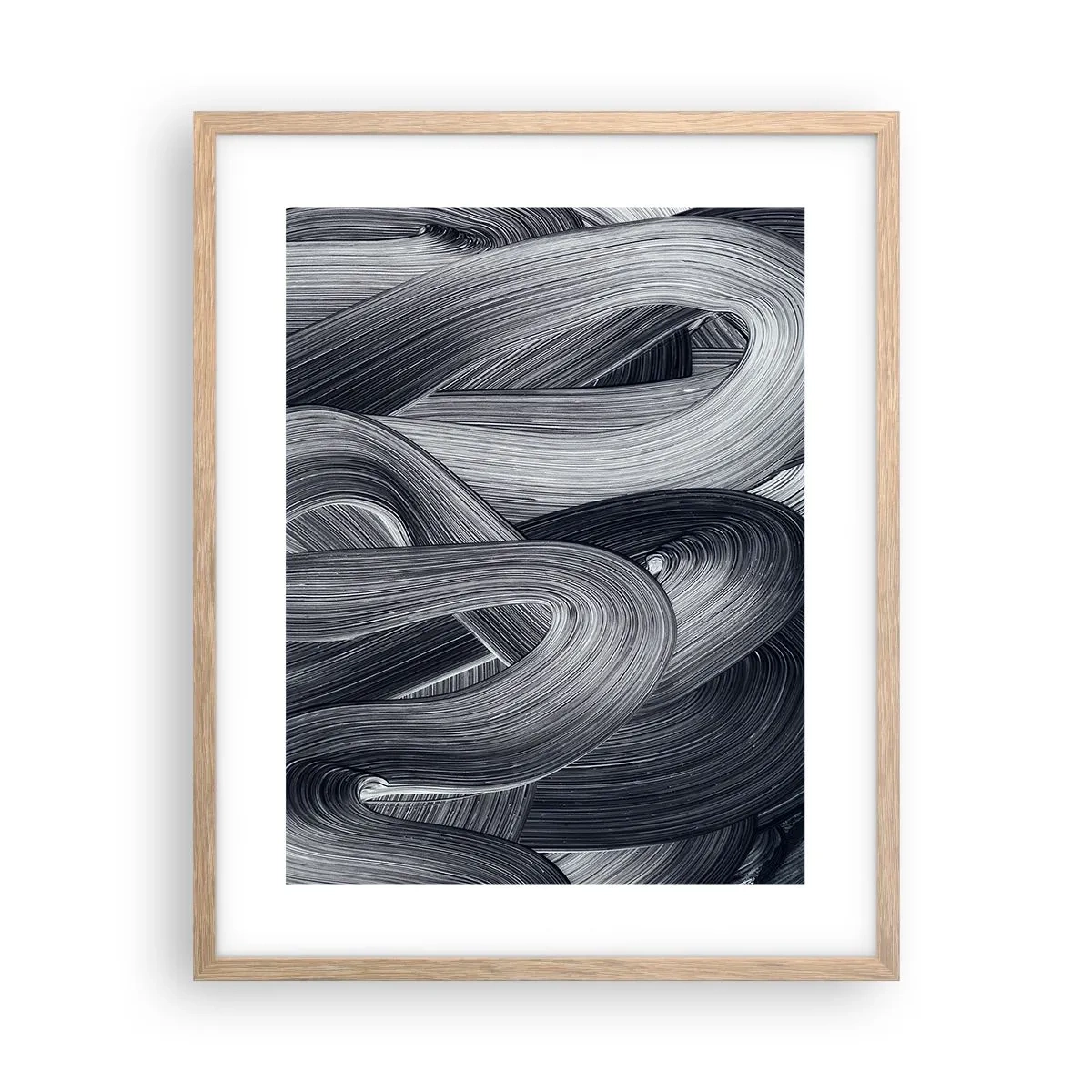 Pôster com moldura de carvalho claro - A fluidez da realidade - 40x50 cm