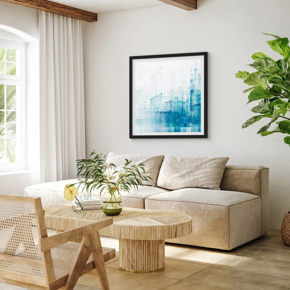 Pôster com moldura preta - Como o espaço ficou - 40x40 cm