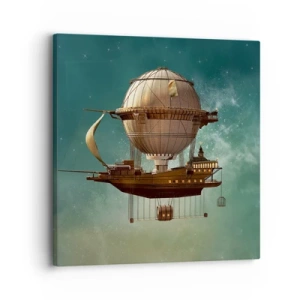 Quadro em tela - Saudações de Júlio Verne - 30x30 cm