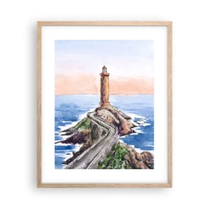 Pôster com moldura de carvalho claro - De frente para o mar - 40x50 cm