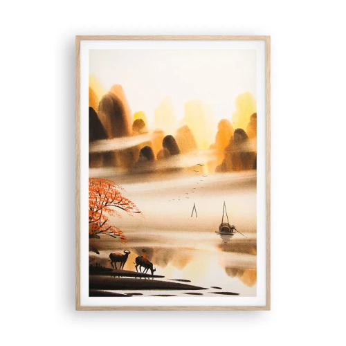Pôster com moldura de carvalho claro - Além do Extremo Oriente - 70x100 cm