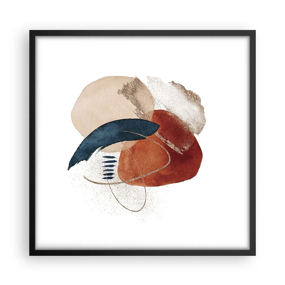 Pôster com moldura preta - Composição oval - 50x50 cm