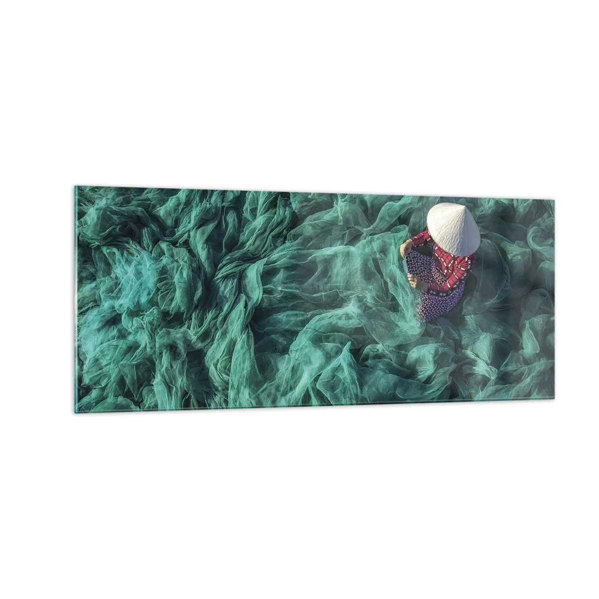Quadro em vidro - Num mar de redes - 100x40 cm