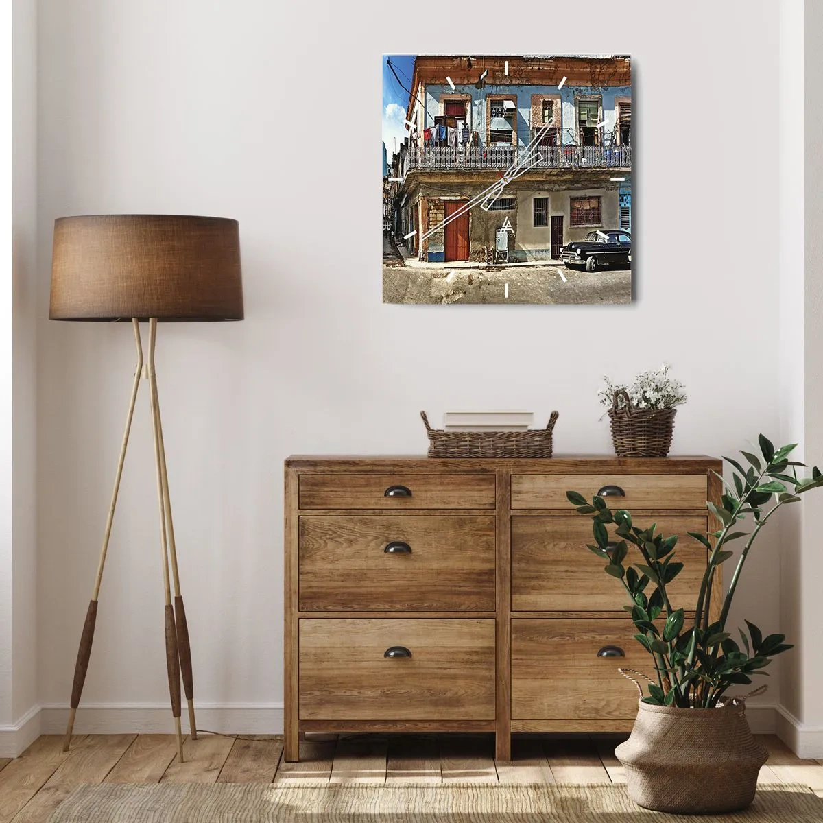 Relógio de parede - Relógio em vidro - Vibrações de Havana - 40x40 cm