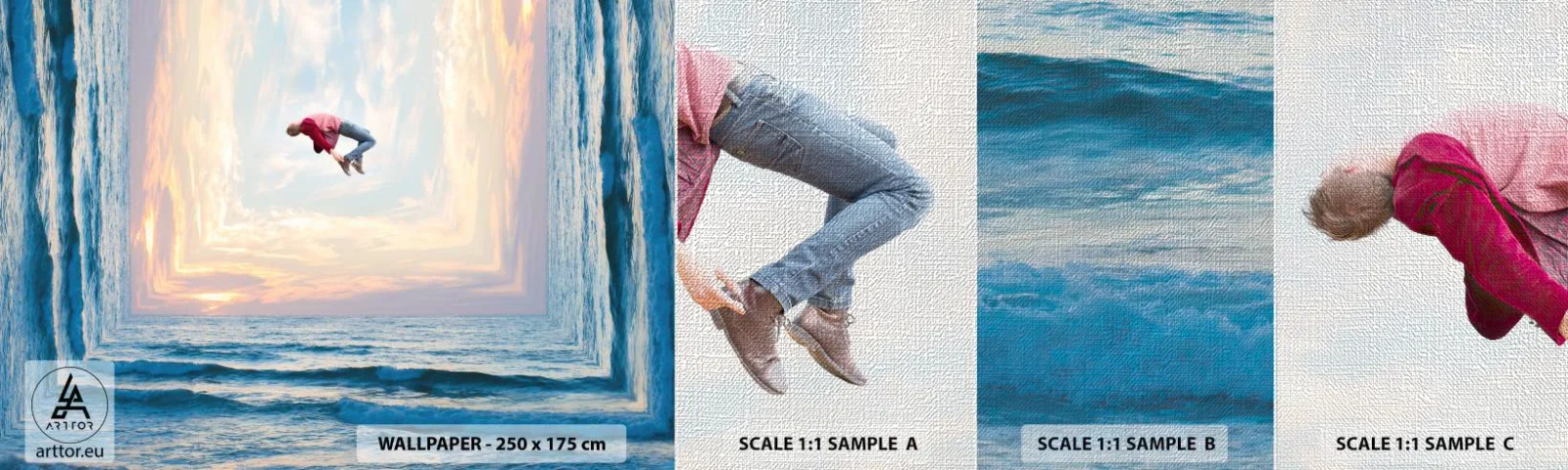 Amostra de papel de parede Premium Canvas - Para outra dimensão - Abstração, Homem, Natureza - 100x30 cm