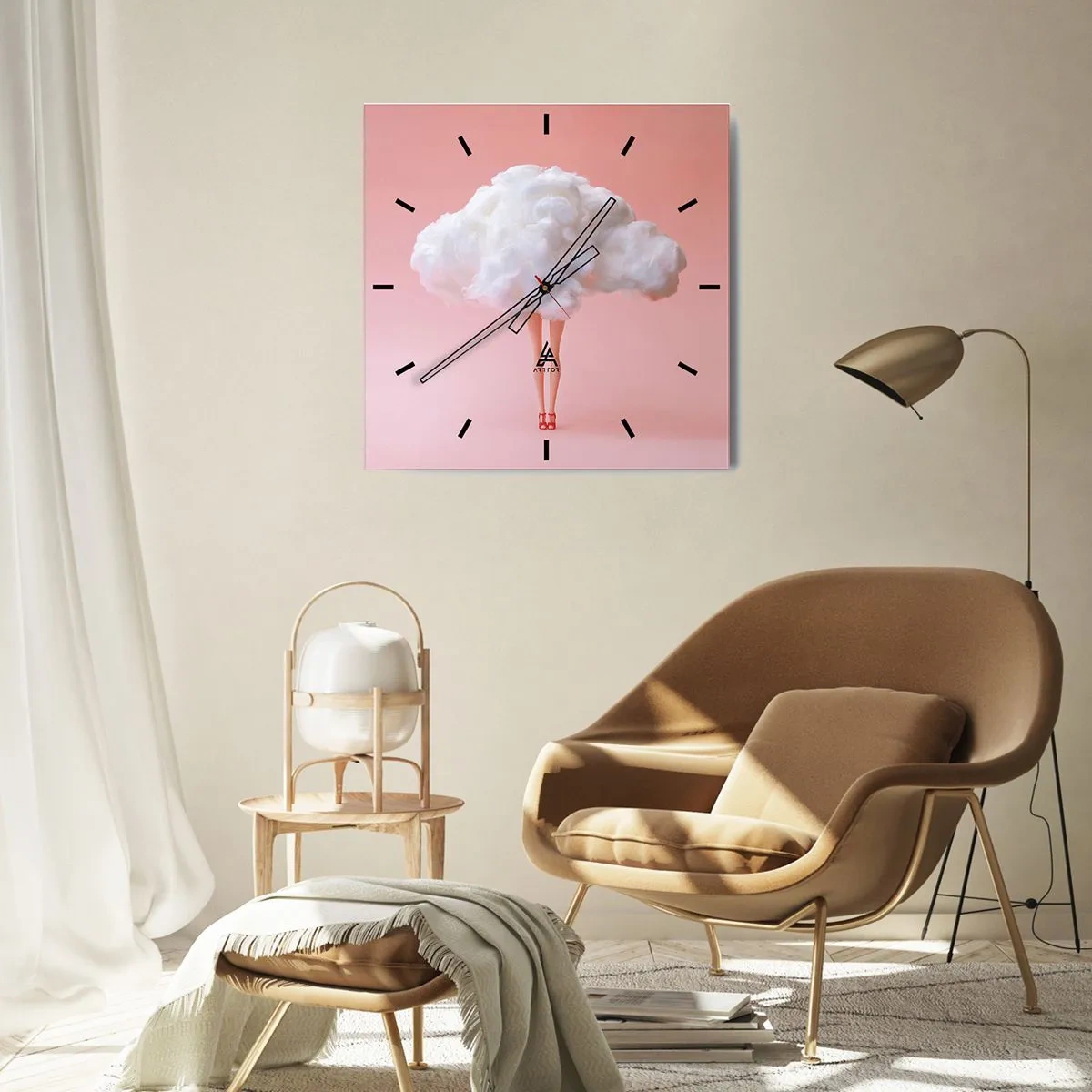 Relógio de parede - Relógio em vidro - Doce promessa - 30x30 cm