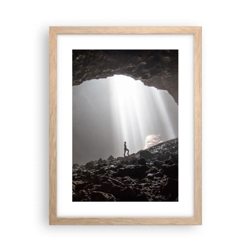 Pôster com moldura de carvalho claro - Gruta luminosa - 30x40 cm