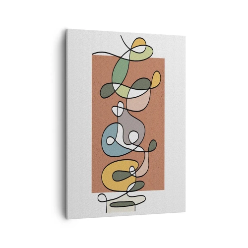 Quadro em tela - Abstração: dança colorida - 50x70 cm