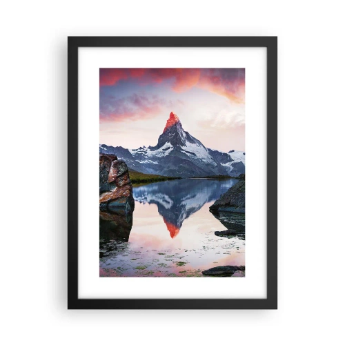 Pôster com moldura preta - O coração das montanhas é quente - 30x40 cm