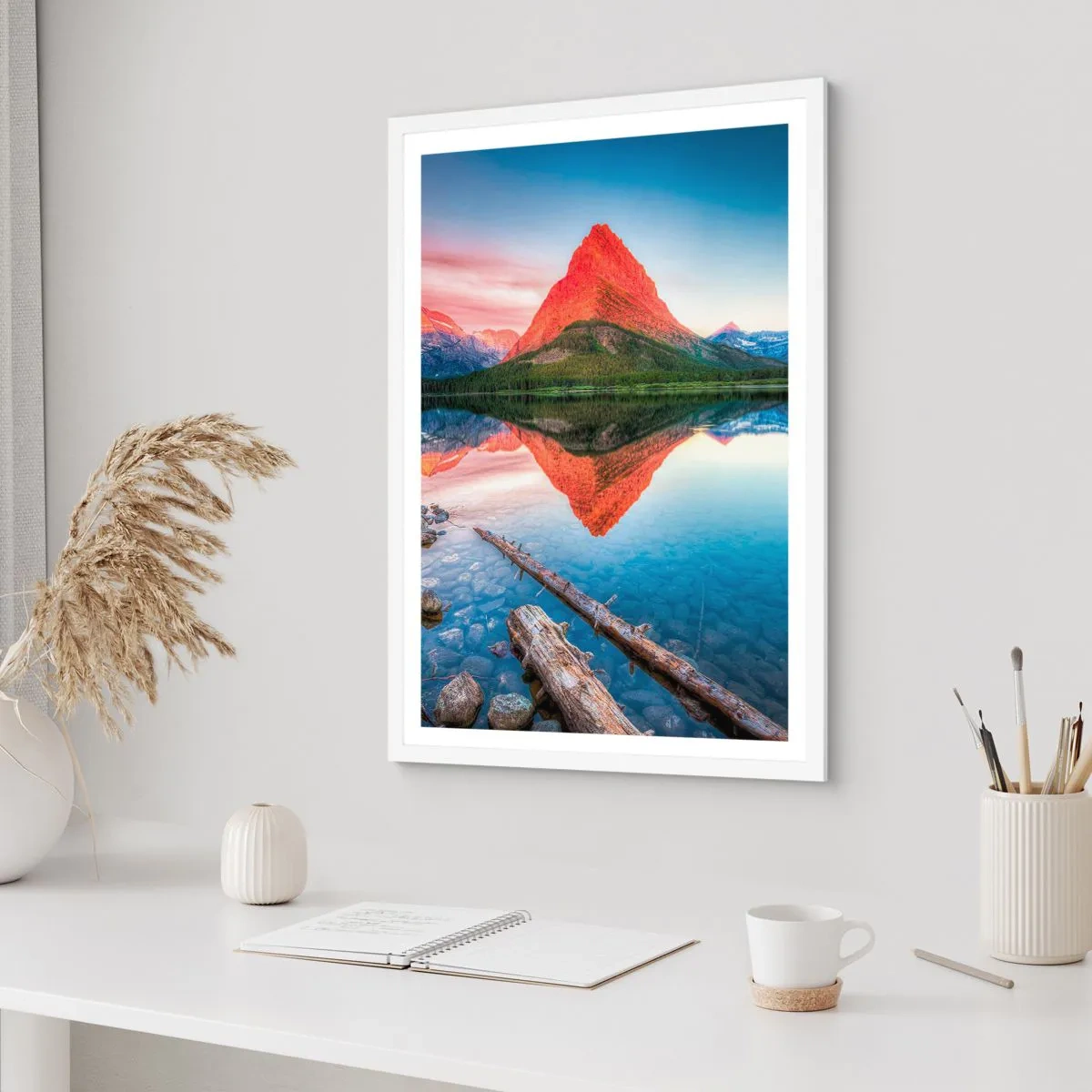 Pôster em moldura branca - Calor e frio - 40x50 cm