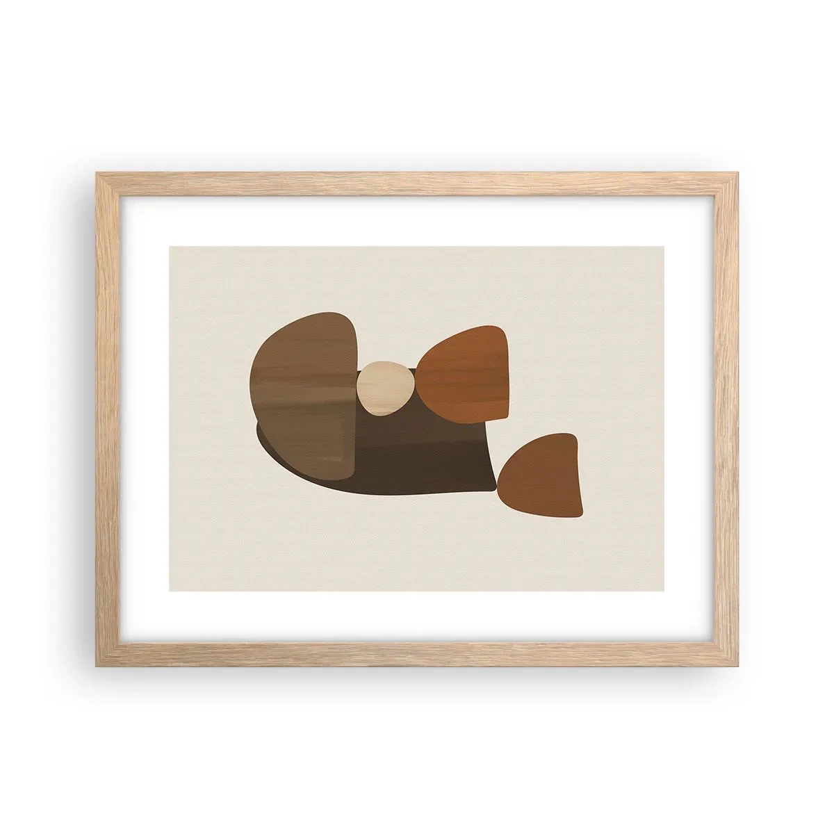 Pôster com moldura de carvalho claro - Composição em bronze - 40x30 cm